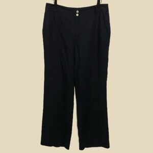 Chaps Navy Blue 100% Linen Trouser Pants Size 10